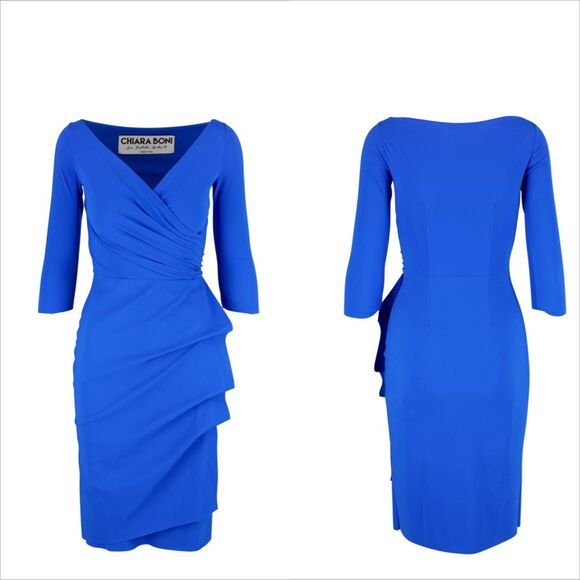 Chiara Boni La Petite Robe Florein Ruched Dress Size 48 US 12 Stretch Jersey - Picture 1 of 9